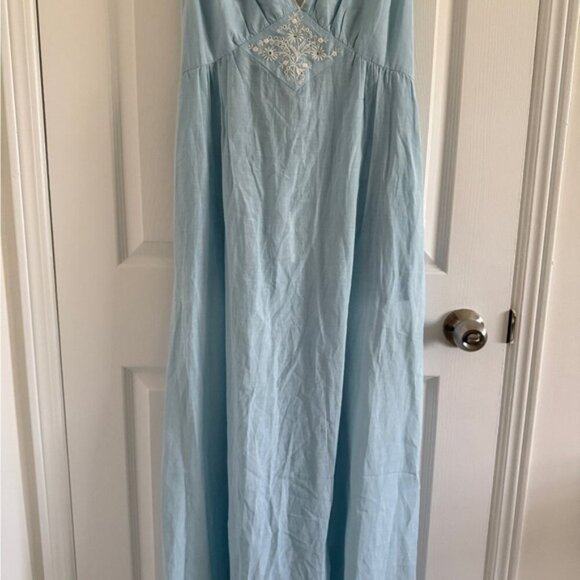 NWT By Anthropologie Size Medium V-Neck Maxi Dress - Cowgirl Chic - Picture 11 of 16